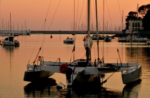 Beau coucher de soleil sur le vieux port de Pornic - auteur : Alain Barr