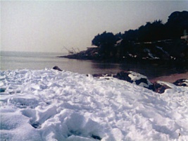 Février 1986 - Pornic sous la neige et dans le froid - auteur : 