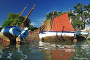 Échouage des bateaux plage du Château de Pornic - auteur : Christophe Houdart