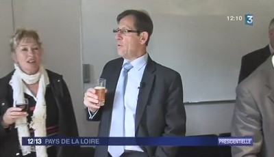 Pornic - 23/04/2012 - Législatives 2012 , réactions des candidats au 1er tour des Présidentielles avec Ph Boennec sur France3