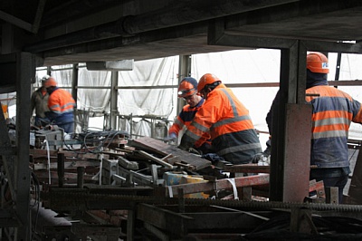 Pornic - 04/02/2014 - Fin de chantier... sous le pont de Saint-Nazaire