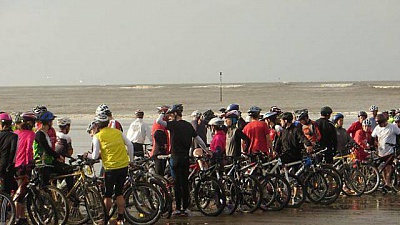 Pornic - 06/02/2014 - Saint Brevin, Run & Bike : défilé de coureurs sur la plage 