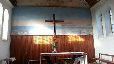 Pornic - 08/02/2014 - Préfailles  : la chapelle fermée à cause de la tempête