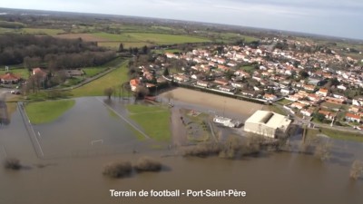 Pornic - 21/02/2014 - Vidéo : Inondations en Loire-Atlantique vues du ciel