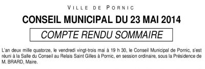 Pornic - 07/06/2014 - Mairie de Pornic : compte-rendu du dernier conseil municipal