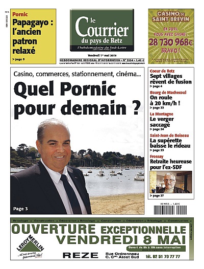 Pornic - 04/05/2015 - La Une du Courrier du Pays de Retz du Samedi 2 mai 2015