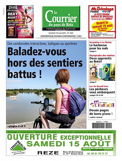 Pornic - 14/08/2015 - La une du Courrier du vendredi 14 aout 2015