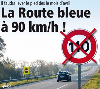 Pornic - 14/04/2016 - Attention : demain la Route Bleue à 90km/h !