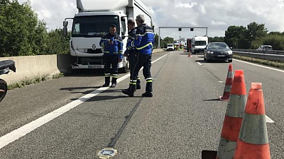 Pornic - 28/07/2017 - Carambolage entre sept véhicules au pont de Saint-Nazaire 